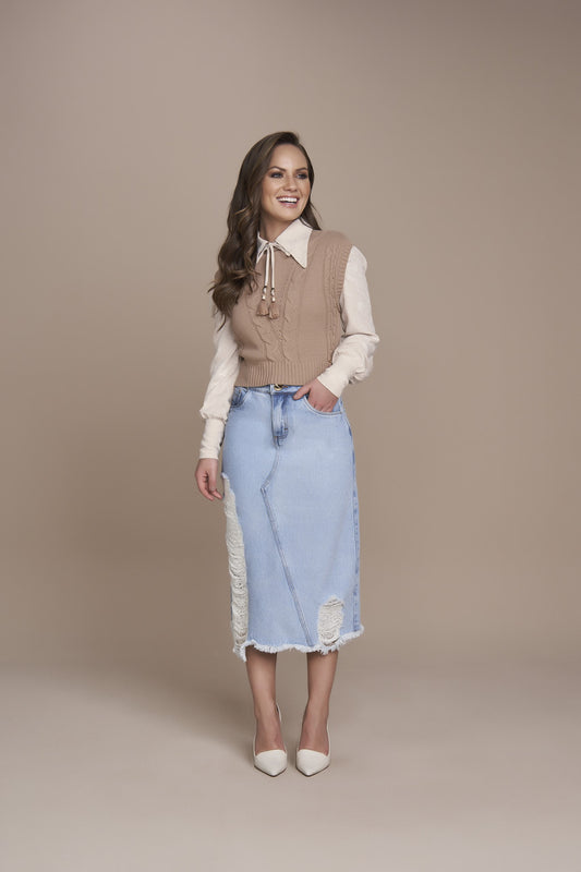 Saia Evase Jeans