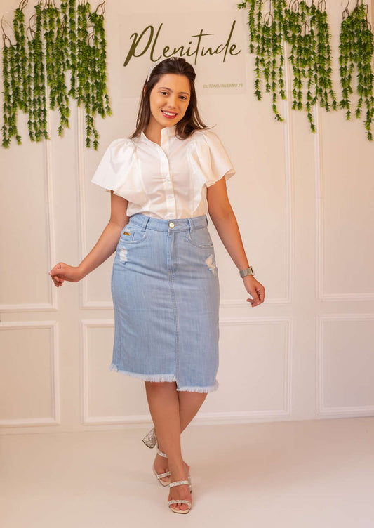 Saia Jeans Delavê