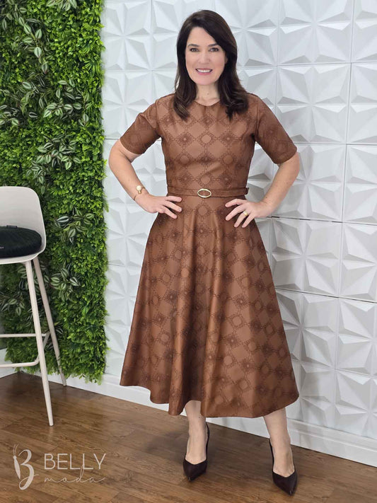 Vestido Georgia Godê Midi