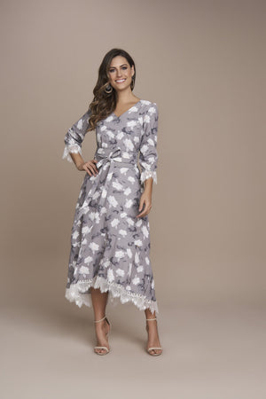 Vestido Crepe Estampado
