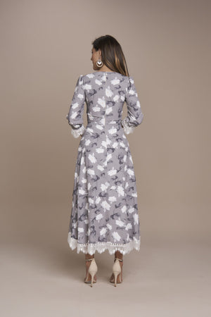 Vestido Crepe Estampado