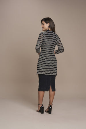 Cardigan Alongado Malha Retilínea