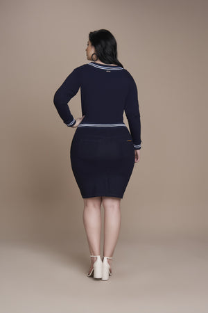 Blusa Malha Denim Plus