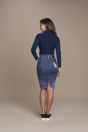 Saia Reta Jeans