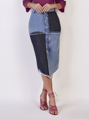 Saia Lápis Jeans