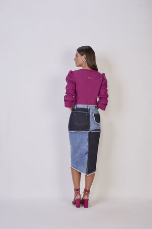 Saia Lápis Jeans