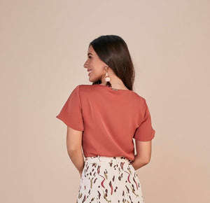 Blusa Plano Laranja Queimado