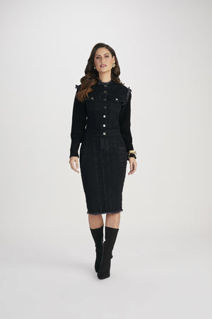 Saia Tradicional Jeans Black