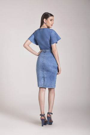 Saia Lápis Jeans