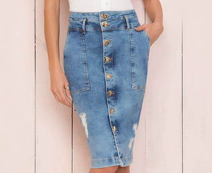 Saia Lápis Jeans