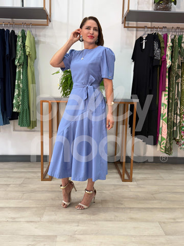 Vestido Midi Ellen Liso em Marrante Casual e Elegante