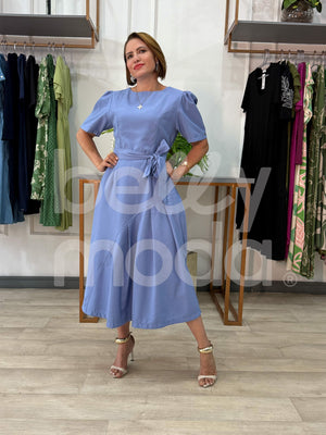 Vestido Midi Ellen Liso em Marrante Casual e Elegante