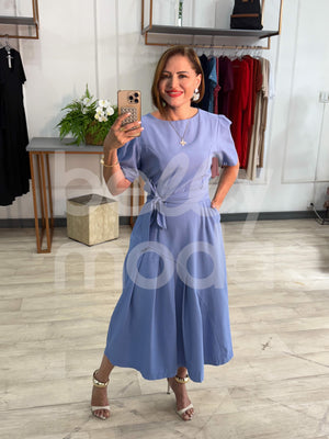 Vestido Midi Ellen Liso em Marrante Casual e Elegante