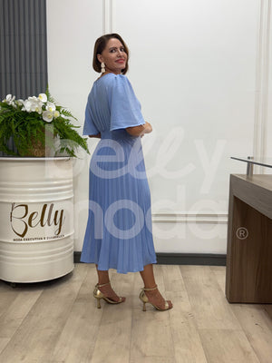 Vestido Midi Daniela Liso em Crepe com Toque de Seda Elegante