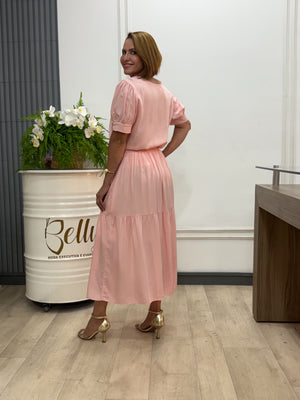 Conjunto Denise Liso em Viscolinho Manga Curta Casual Elegante