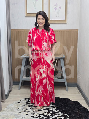 Conjunto Flora Estampa Verão em Malha Viscolycra Casual e Confortável