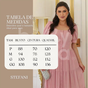 Vestido Midi Bella Liso em Viscose Poliéster Casual Elegante