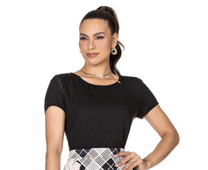 Blusa em Viscolinho com Detalhe