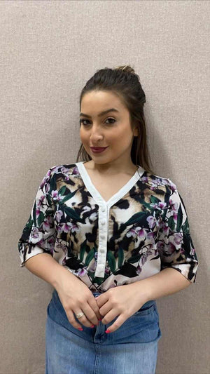 Blusa Estampada Manga Sino