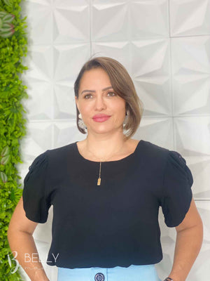 Blusa Manga Curta com Botões