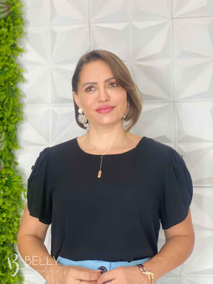 Blusa Manga Curta com Botões