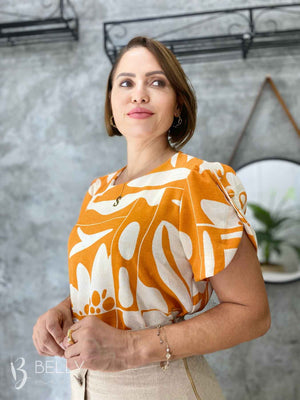 Blusa Manga Curta com Botões