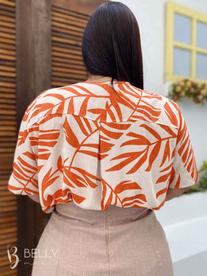 Blusa Manga Curta Detalhe Martingale