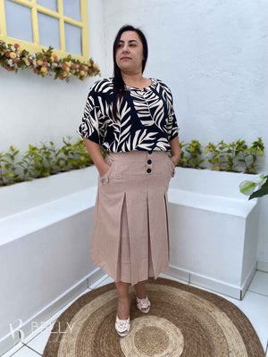 Blusa Manga Curta Detalhe Martingale