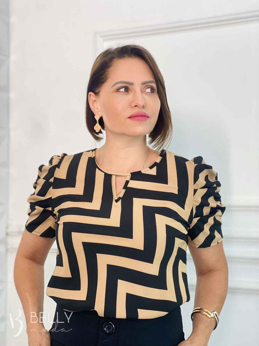 Blusa Manga Drapeada