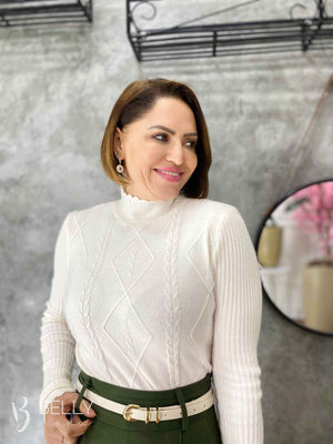 Blusa Tricô Modal Gola Alta