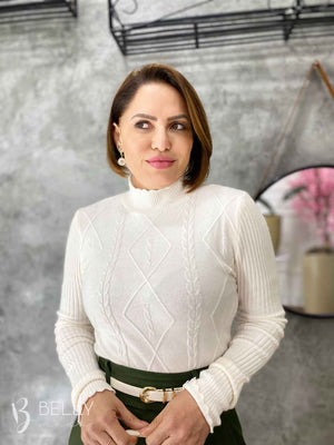 Blusa Tricô Modal Gola Alta