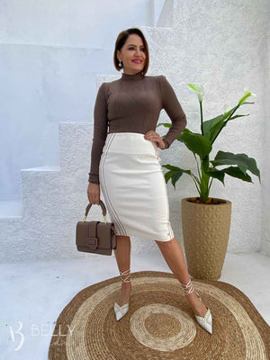 Blusa Tricô Modal Gola Alta