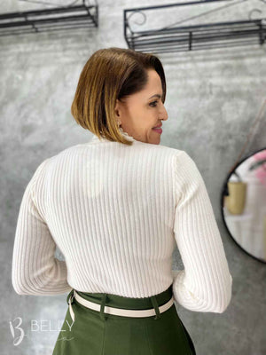 Blusa Tricô Modal Gola Alta