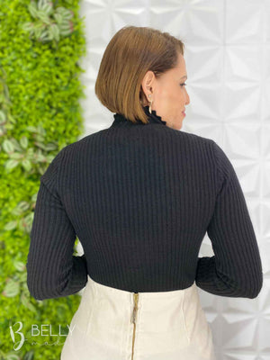 Blusa Tricô Modal Gola Alta