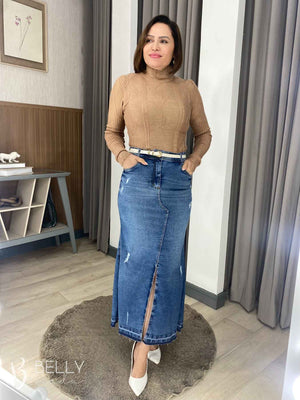 Blusa Tricô Modal Gola Alta