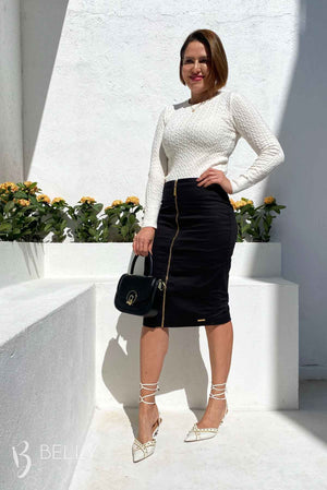 Blusa Tricô Modal Gola Redonda