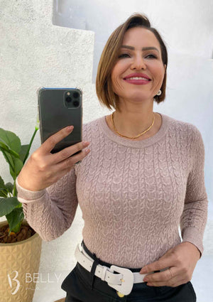 Blusa Tricô Modal Gola Redonda