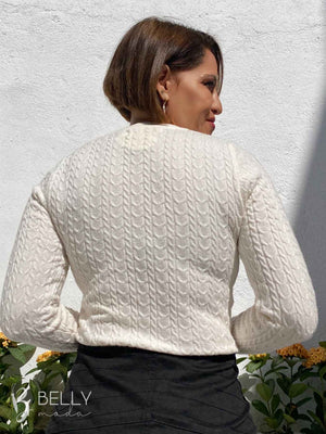 Blusa Tricô Modal Gola Redonda