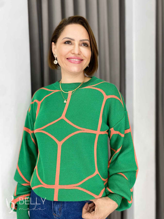 Blusa Tricô Modal Riscada