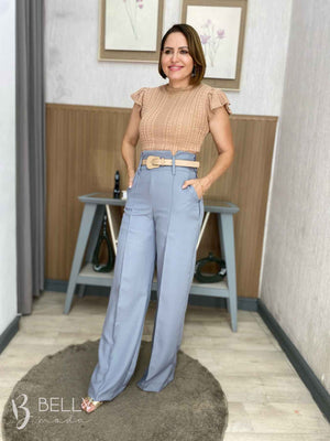 Calça Cintura Alta Alfaiataria Pantalona