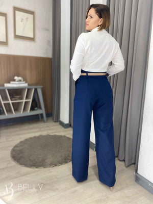Calça Cintura Alta Alfaiataria Pantalona