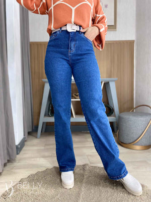Calça Jeans Wide Leg com Elastano
