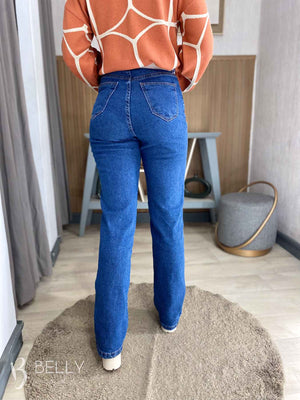 Calça Jeans Wide Leg com Elastano