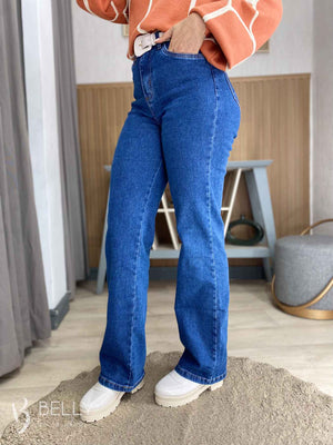 Calça Jeans Wide Leg com Elastano