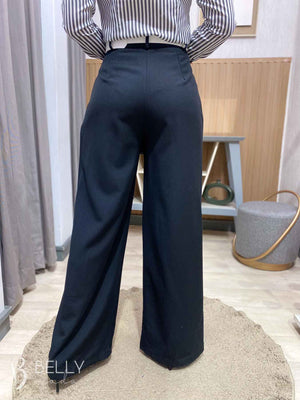 Calça Pantalona Alfaiataria Zíper Lateral