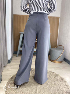 Calça Pantalona Alfaiataria Zíper Lateral