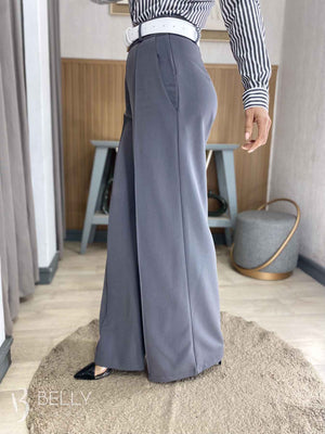 Calça Pantalona Alfaiataria Zíper Lateral