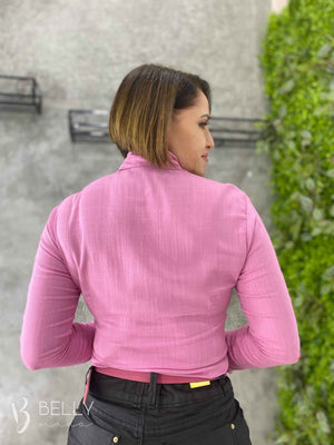 Camisa Sandra Viscolinho Manga Longa