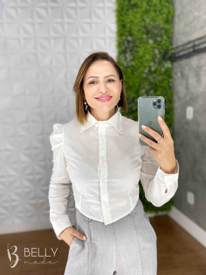 Camisa Atena Cropped Manga Longa