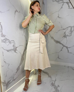 Camisa Atena Cropped Manga Longa